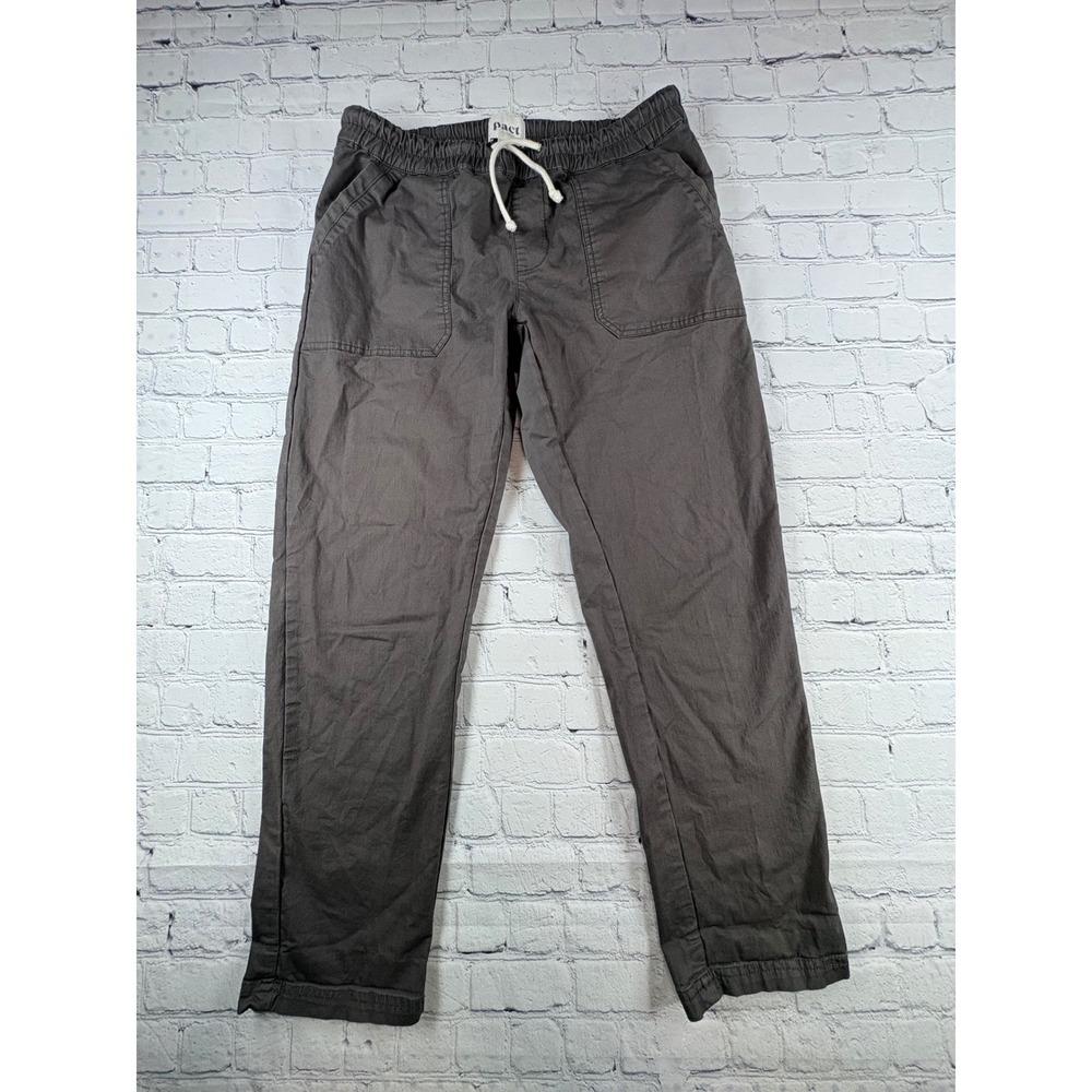 Pact Organic Cotton Twill Pants Mens M Grey Excellent Straight Leg Trousers
